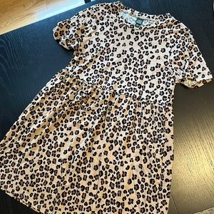 Size XS leopard print cotton t-shirt dress